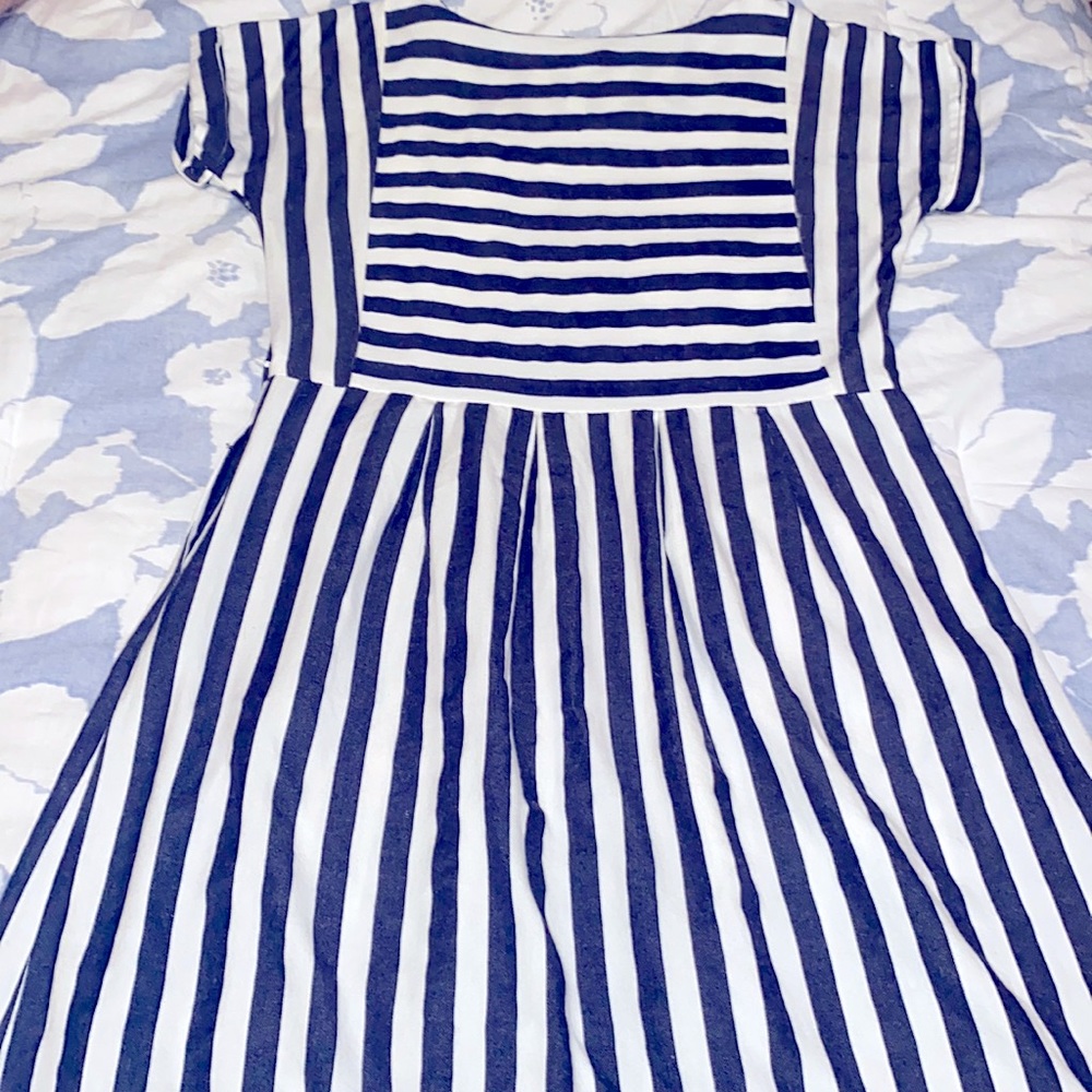 Clad and Cloth blue and white stripe dress small knee length.